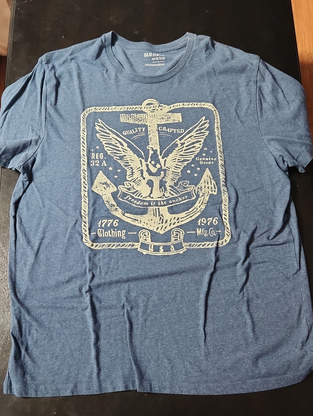 Old Navy Blue Short-Sleeve Graphic Anchor Tee
